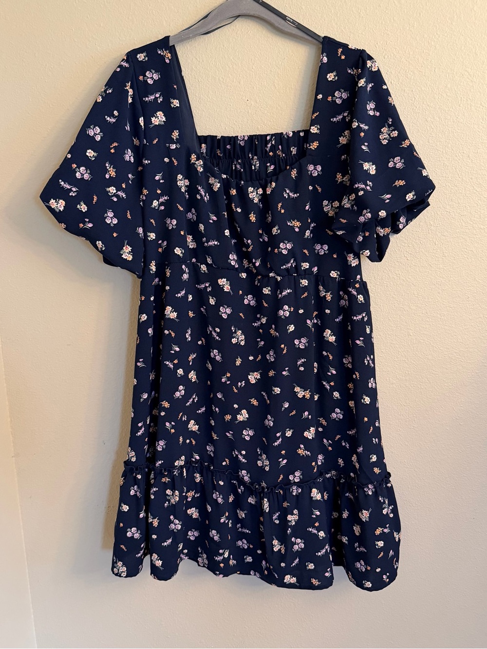 ARULA Navy Blue Floral Mini Dress